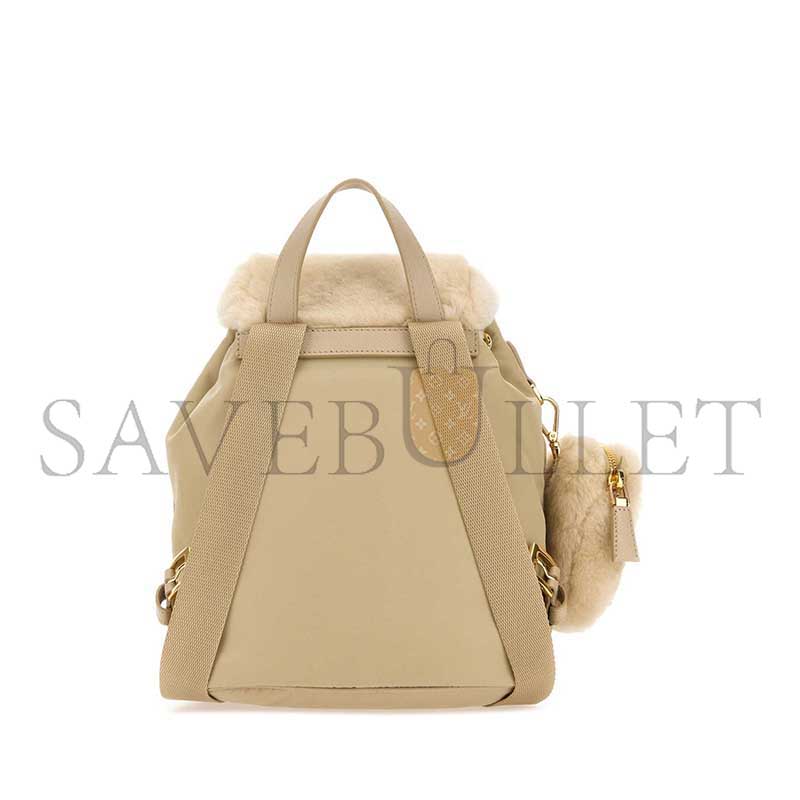 Pra*a re-nylon shearling backpack 1bz074 (25*20.5*11.5cm)